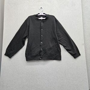 Cory Vines Men Jacket  L/G Black Snap Button Bomber NWT